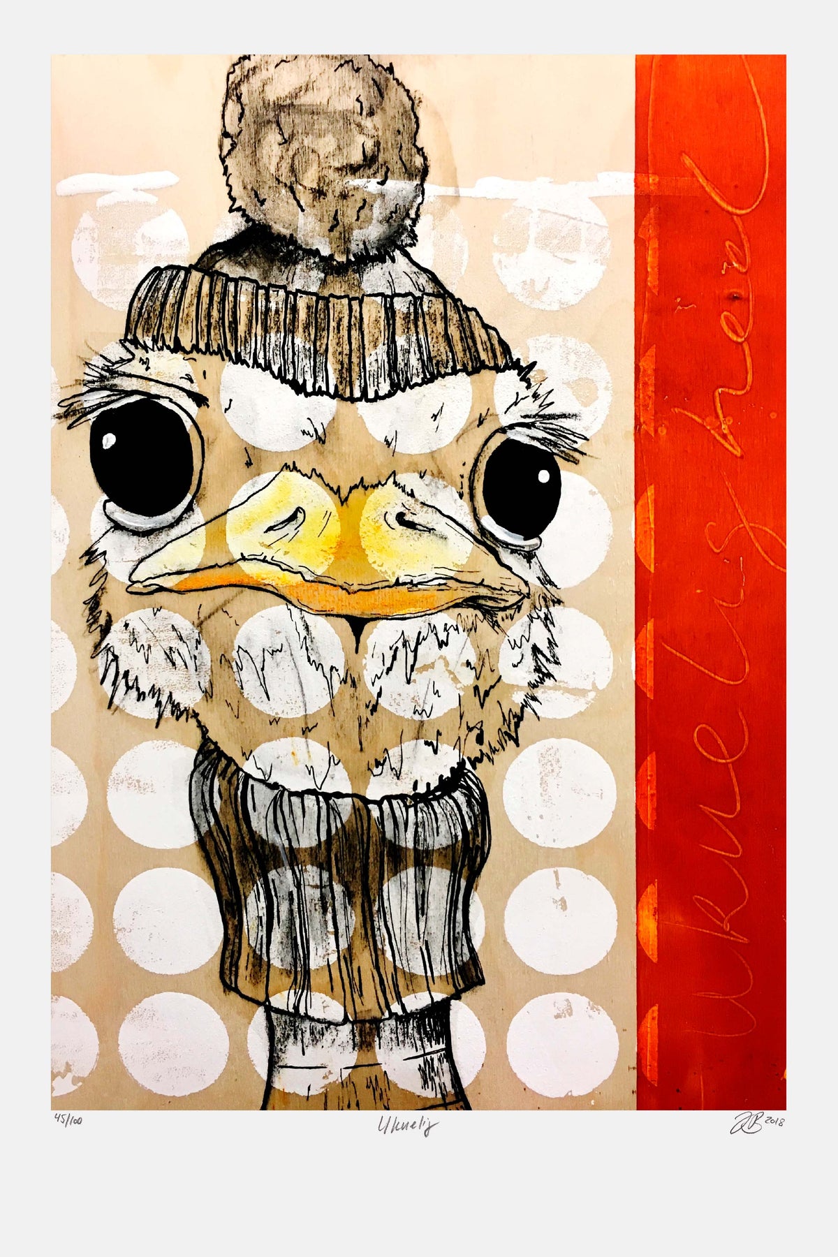 (UDSOLGT) Ukuelig - Giclée , 40x60 cm (indrammet 70x50 cm)