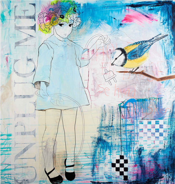 Unplug Me - Giclée, indrammet 100x100 cm - KUN 1 TILBAGE