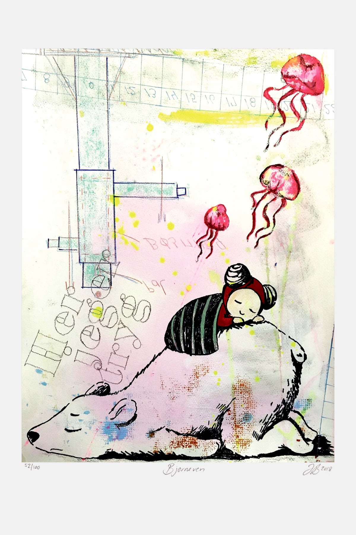 Bjørneven - Giclée , 40x60 cm (indrammet 70x50 cm)