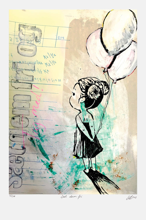 Sæt Dem Fri og Tag Med - Giclée , 40x60 cm - SNART UDSOLGT