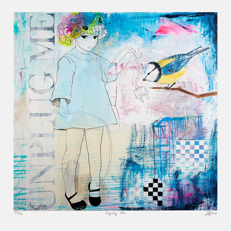 Unplug Me - Giclée, indrammet 100x100 cm - KUN 1 TILBAGE